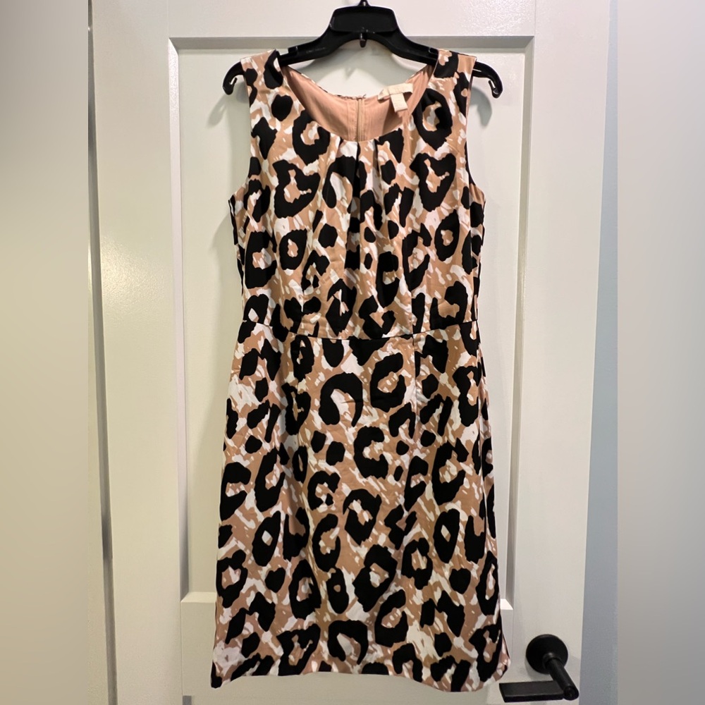 Banana Republic Leopard Silk Dress, Size 10